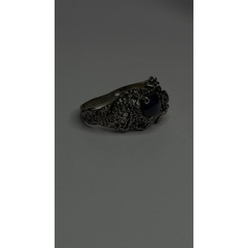 Handcrafted 925 Sterling Silver Blue Pietersite Stone Ring Size 9