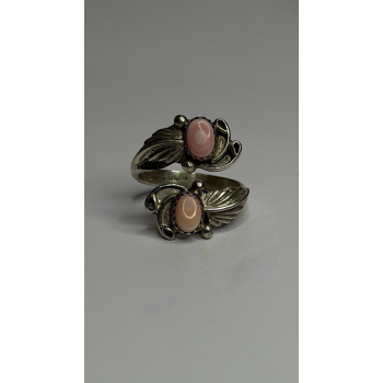 Navajo 925 Sterling Silver Pink Abalone Ring Size 8