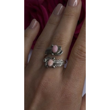 Navajo 925 Sterling Silver Pink Abalone Ring Size 8