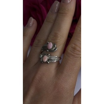 Navajo 925 Sterling Silver Pink Abalone Ring Size 8