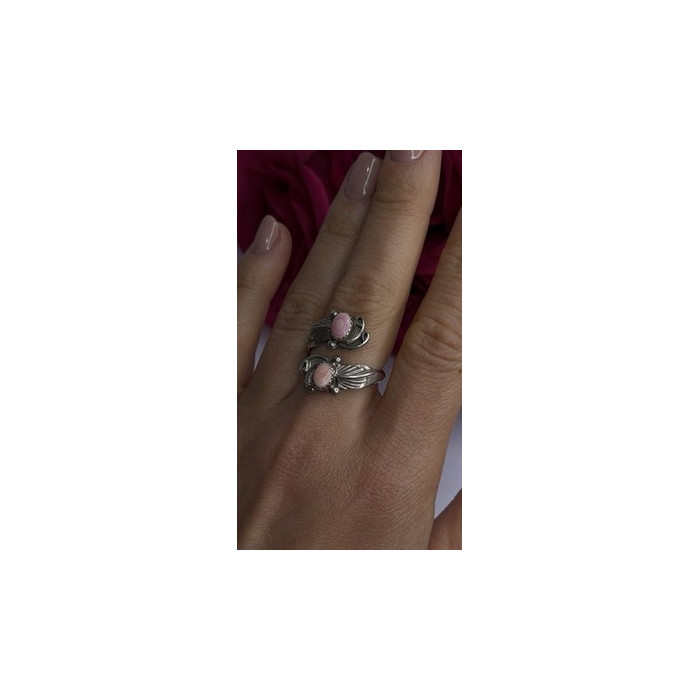 Navajo 925 Sterling Silver Pink Abalone Ring Size 8