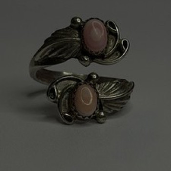 Navajo 925 Sterling Silver Pink Abalone Ring Size 8