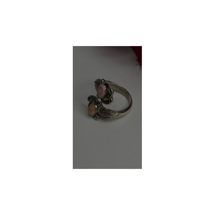 Navajo 925 Sterling Silver Pink Abalone Ring Size 8
