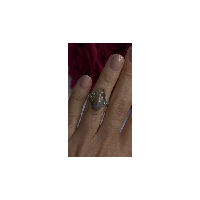 Vintage 925 Sterling Silver Moss Agate Ring Size 4.5