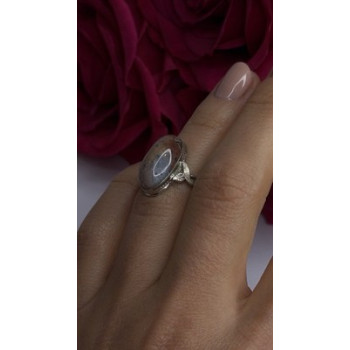 Vintage 925 Sterling Silver Moss Agate Ring Size 4.5