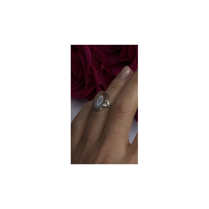 Vintage 925 Sterling Silver Moss Agate Ring Size 4.5