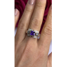 925 Sterling Silver Amethyst & Beryl Ring Size 9
