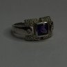 925 Sterling Silver Amethyst & Beryl Ring Size 9