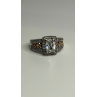 Verragio 925 Sterling Silver & Gold Plated Part Cz Ring Size 8