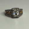 Verragio 925 Sterling Silver & Gold Plated Part Cz Ring Size 8