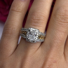 Verragio 925 Sterling Silver & Gold Plated Part Cz Ring Size 8