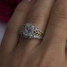 Verragio 925 Sterling Silver & Gold Plated Part Cz Ring Size 8