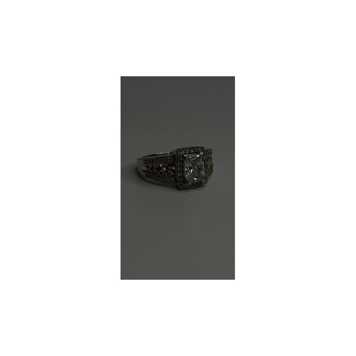 Verragio 925 Sterling Silver & Gold Plated Part Cz Ring Size 8