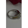 Verragio 925 Sterling Silver & Gold Plated Part Cz Ring Size 8