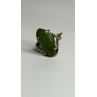 925 Sterling Silver Green Jade Ring Size 8