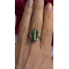 925 Sterling Silver Green Jade Ring Size 8