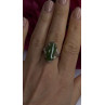 925 Sterling Silver Green Jade Ring Size 8