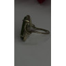 925 Sterling Silver Green Jade Ring Size 8