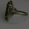 925 Sterling Silver Green Jade Ring Size 8