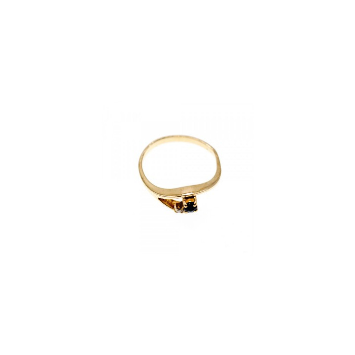10K YELLOW GOLD SAPPHIRE & DIAMOND RING SIZE 7