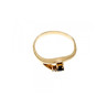 10K YELLOW GOLD SAPPHIRE & DIAMOND RING SIZE 7
