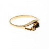 10K Yellow Gold Sapphire & Diamond Ring Size 7