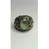 925 Sterling Silver Prasiolite & Green Peridot Ring Size 6