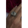 925 Sterling Silver Prasiolite & Green Peridot Ring Size 6