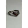 925 Sterling Silver Garnet & Beryl Ring Size 7