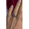 925 Sterling Silver Garnet & Beryl Ring Size 7