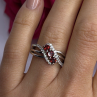 925 Sterling Silver Garnet & Beryl Ring Size 7