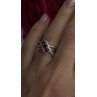 925 Sterling Silver Garnet & Beryl Ring Size 7