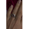 925 Sterling Silver Garnet & Beryl Ring Size 7