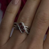 925 Sterling Silver Garnet & Beryl Ring Size 7