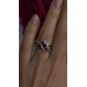 925 Sterling Silver Garnet & Beryl Ring Size 7