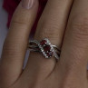 925 Sterling Silver Garnet & Beryl Ring Size 7