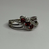925 Sterling Silver Garnet & Beryl Ring Size 7