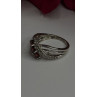 925 Sterling Silver Garnet & Beryl Ring Size 7