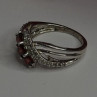 925 Sterling Silver Garnet & Beryl Ring Size 7
