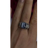 Men's 925 Sterling Silver Simulated cats Eye & Diamonds Ring Size 10