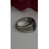 Men's 925 Sterling Silver Simulated cats Eye & Diamonds Ring Size 10