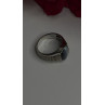 Men's 925 Sterling Silver Simulated cats Eye & Diamonds Ring Size 10