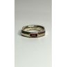 925 Sterling Silver Signet-Style Red Garnet Ring Size 6