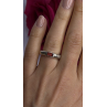 925 Sterling Silver Signet-Style Red Garnet Ring Size 6