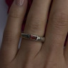 925 Sterling Silver Signet-Style Red Garnet Ring Size 6