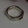 925 Sterling Silver Signet-Style Red Garnet Ring Size 6