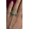 925 Sterling Silver Olive Green Peridot & Beryl Stones Ring Size 7