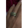 925 Sterling Silver Olive Green Peridot & Beryl Stones Ring Size 7