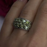925 Sterling Silver Olive Green Peridot & Beryl Stones Ring Size 7