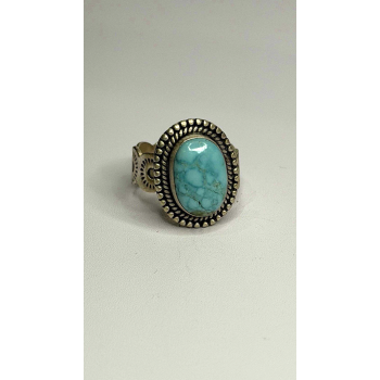Adjustable Vintage 925 Sterling Silver Blue Turquoise Ring